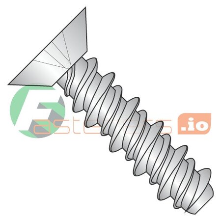 Newport Fasteners Thread Cutting Screw, #4 x 1/4 in, 18-8 Stainless Steel Flat Head Phillips Drive, 5000 PK 924395